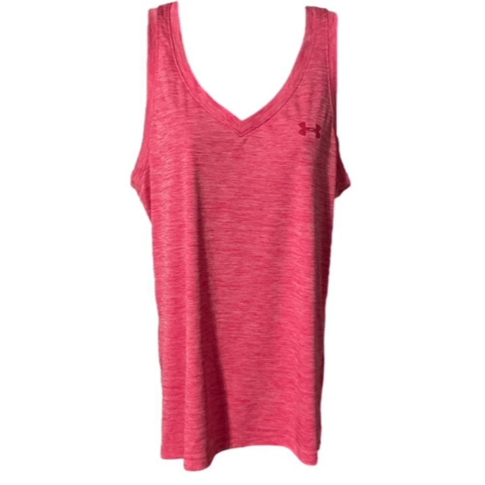 NWOT Medium Under Armour Heat Gear pink sleeveless v-neck tank top